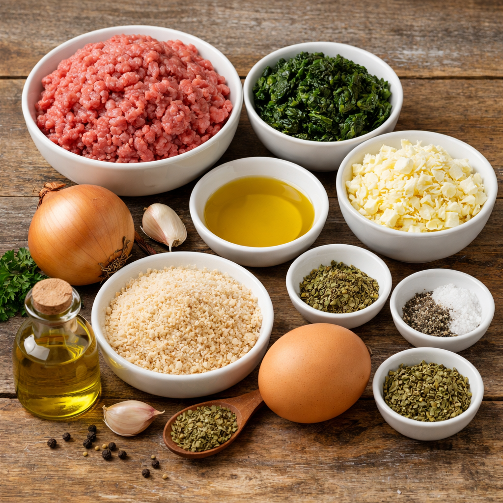 Μπιφτέκια Γεμιστά Με Σπανάκι και Τυρί στο Air Fryer