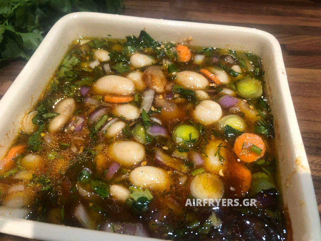 γίγαντες στο ταψί πριν μπουν στο air fryer