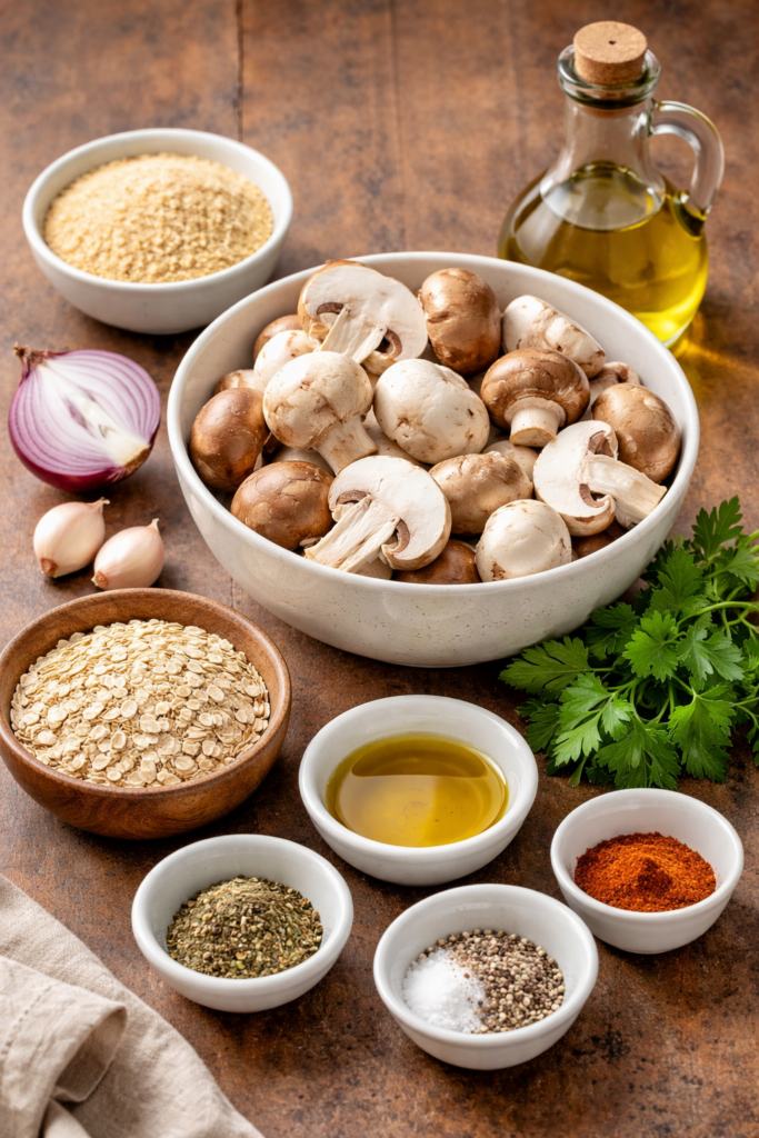 Νηστίσιμα μπιφτέκια μανιταριών στο air fryer