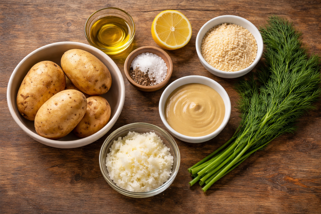 Πατατοκροκέτες με ταχίνι και άνηθο στο air fryer