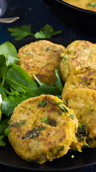 Ρεβιθοτηγανίτες με σπανάκι στο air fryer