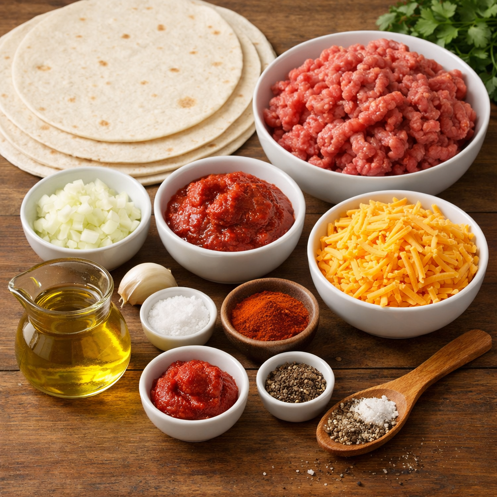 Τορτίγια Γεμιστή με Κιμά και Cheddar στο Air Fryer